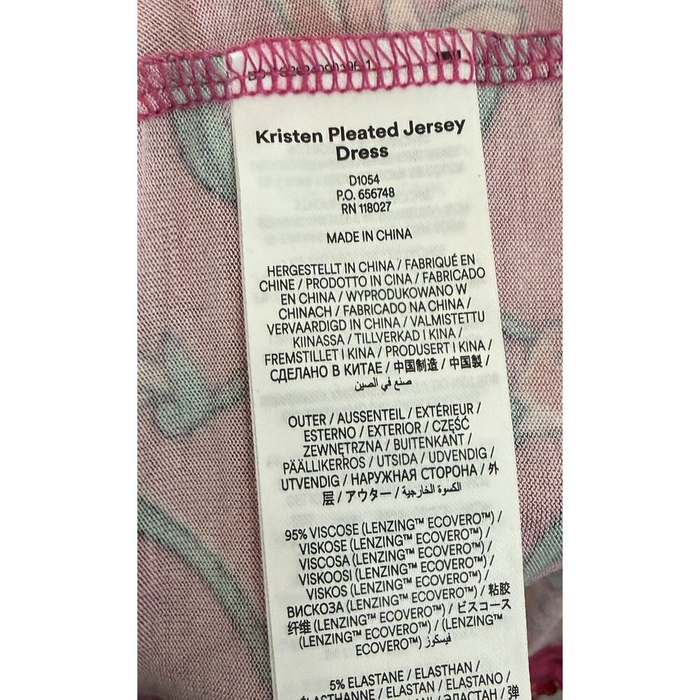 NEW Boden Kristen Pleated long Pink Floral Print Jersey Dress Size UK 4 R US 0 R - Picture 3 of 3